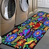 GISPOG Floral Mexican Birds Doormat Area Rugs Floor Mat for Patio Front Door Entry Garage Kitchen Bathroom 72x24 in