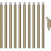 10 Pieces 12-inch Extension Poles M10 Threaded Lighting Fixture Downrods Stems & 180 Degrees Sloped Ceiling Adapter Kits for 