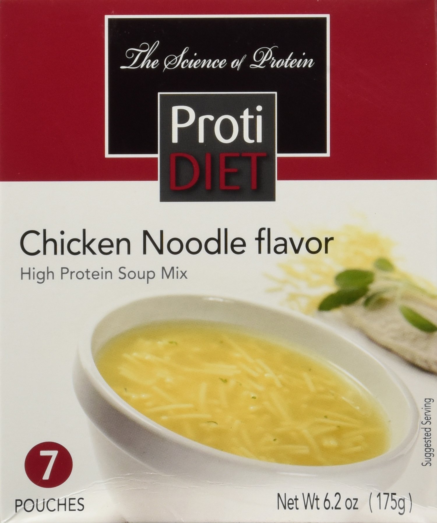 ProtiDIET Chicken Noodle Soup (7 Pouches), High Protein, Delicious