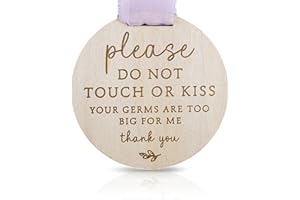 OENIZI Please Do Not Touch or Kiss Baby Sign, Please Do Not Touch Baby Wooden Sign, No Touching Baby Car Seat Sign or Stroller Tag, Do Not Touch Sign for Newborn Baby 1