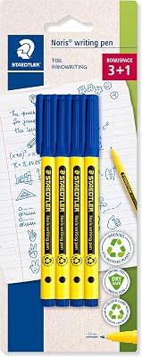 Noris 307-3 BK4 - Bolígrafo para escritura a mano, color azul, paquete de 4