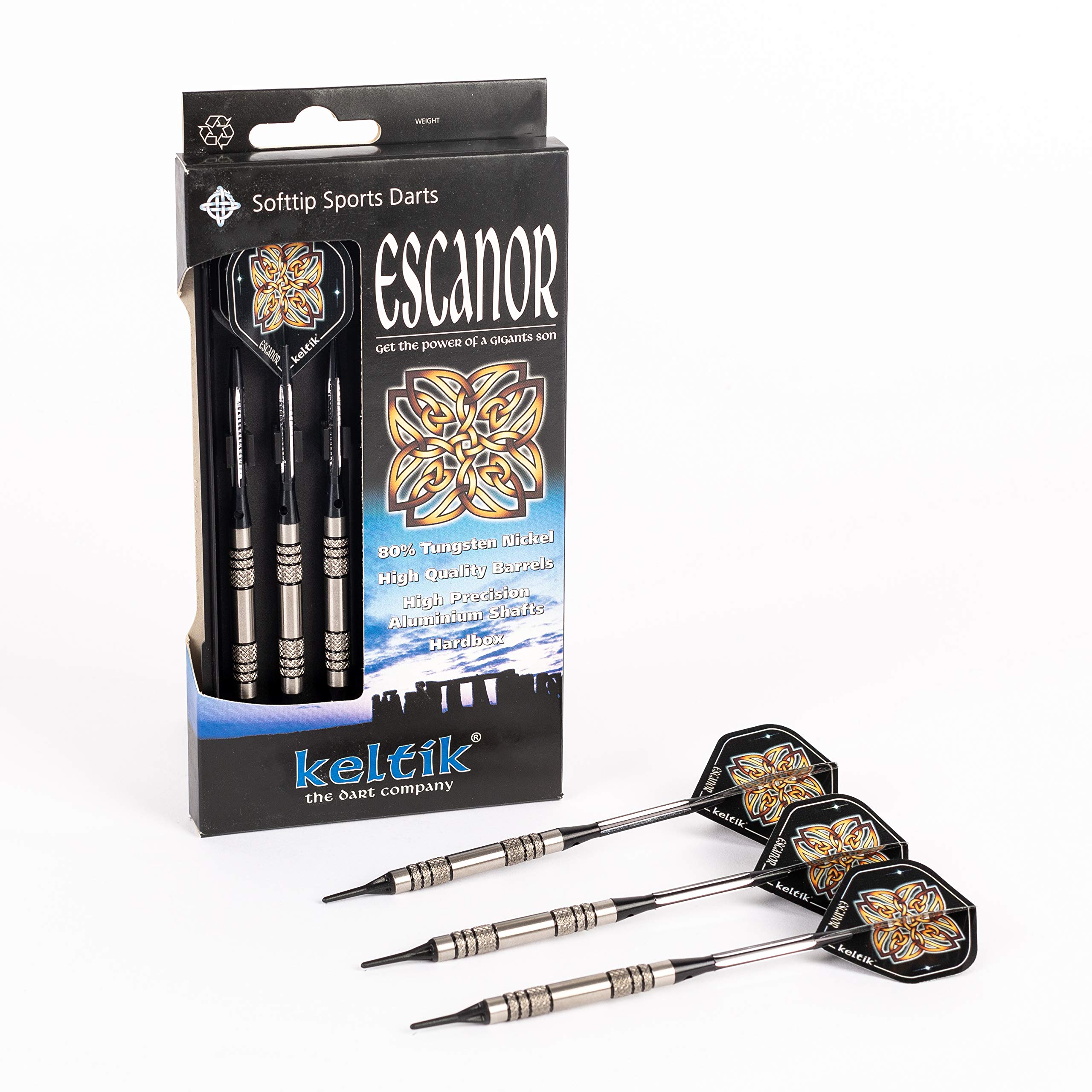 Celtic Billiard, Bowling, Dart & More Soft Dart Escanor 80% 16g, 18g Soft Darts, Soft darts, 661718, Silver, 16 g
