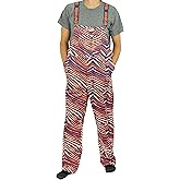 Zubaz NFL Men's Zebra Bib Overalls with Scattered Logo Liner