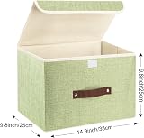 TYEERS Collapsible Storage Box with Lid Set of 2 Green 38x25x25 cm view 2