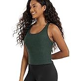 ODODOS Performance Racerback Crop Tank with Built-in Bra for Women, Ultra Soft odSTRATUM Tech, Light Support Workout Yoga Bra
