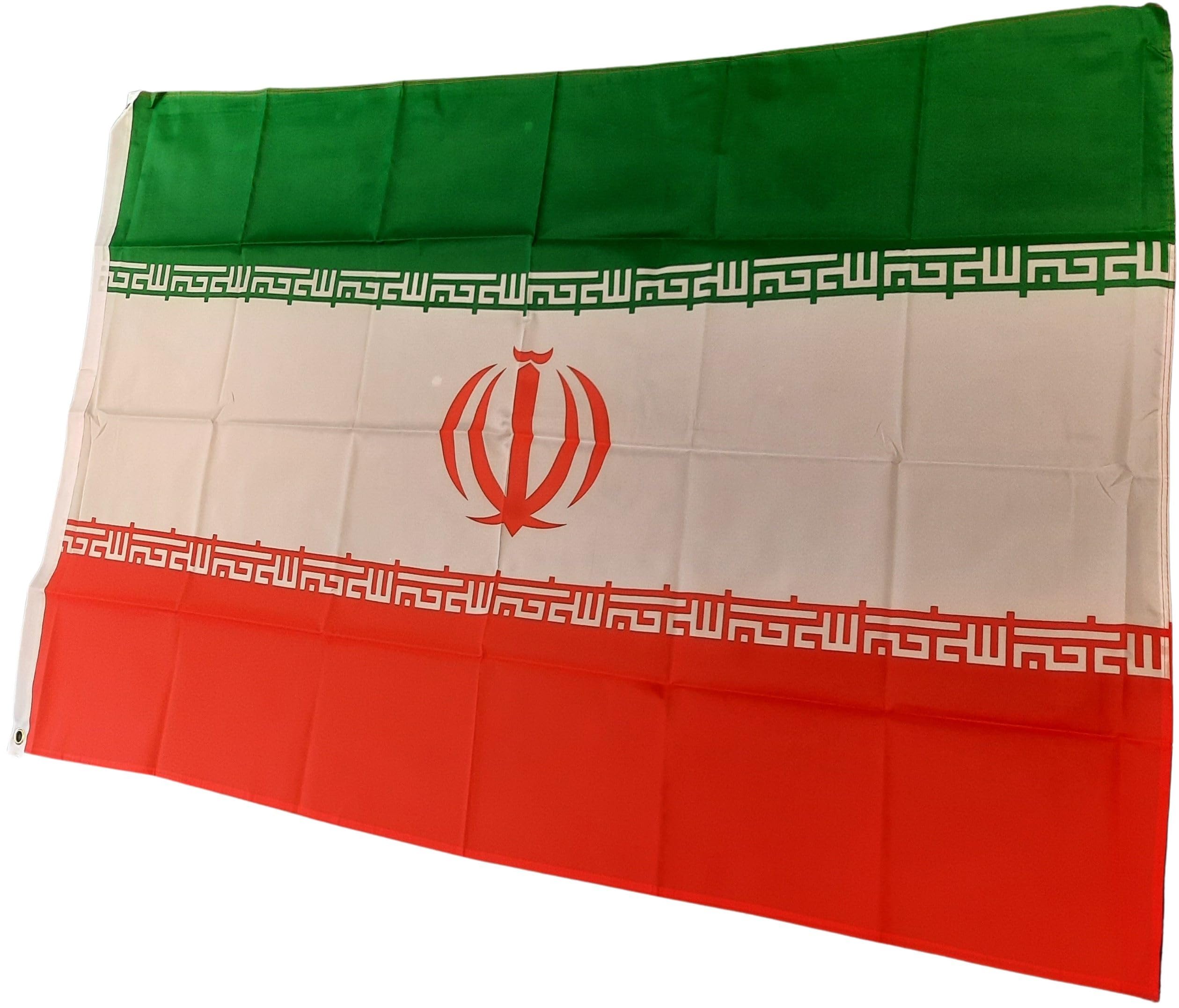 NWFlags Iran Flag 3ft x 2ft 75d Premium Polyester Suitable For Flagpoles | Strong Polyester 3x2 foot material Iranian flag with Eyelets