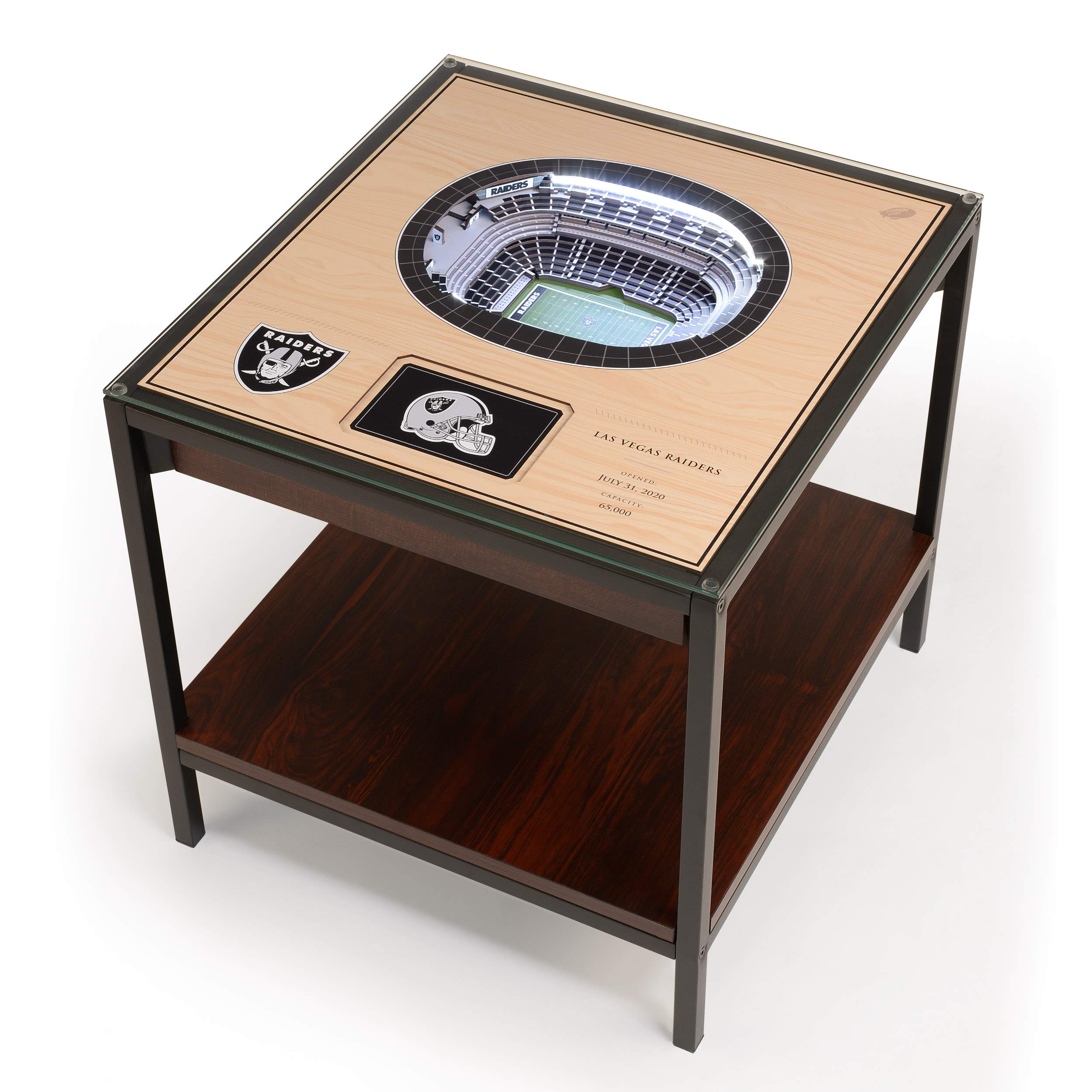 Photo 1 of ***DAMAGED***YouTheFan NFL Las Vegas Raiders 25-Layer StadiumView Lighted End Table