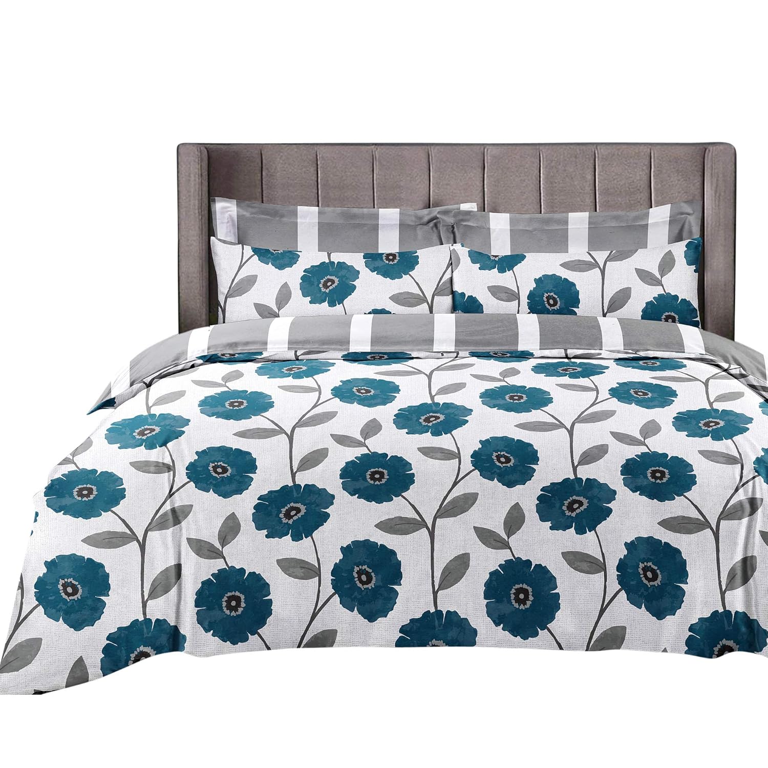 5 Piece 300 Thread Count 100 Egyptian Cotton Sateen Luxury Reversible