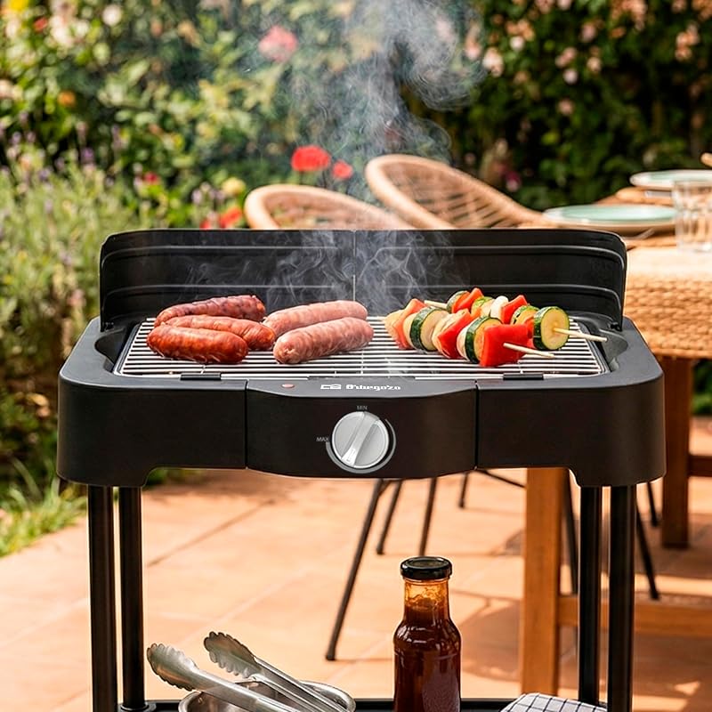 BCT 5000 Barbacoa Eléctrica, Acero Inoxidable, 2300W, 51,2 x 33 x 13,6 cm, Regulador de Temperatura, Rejilla Extraíble