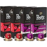 Peet's Coffee, Medium Roast Espresso Capsules Variety Pack, Compatible with Nespresso Original Machine, 100% Arabica Coffee - Intensity 8-9, 40 Count (4 Boxes of 10 Espresso Capsules)