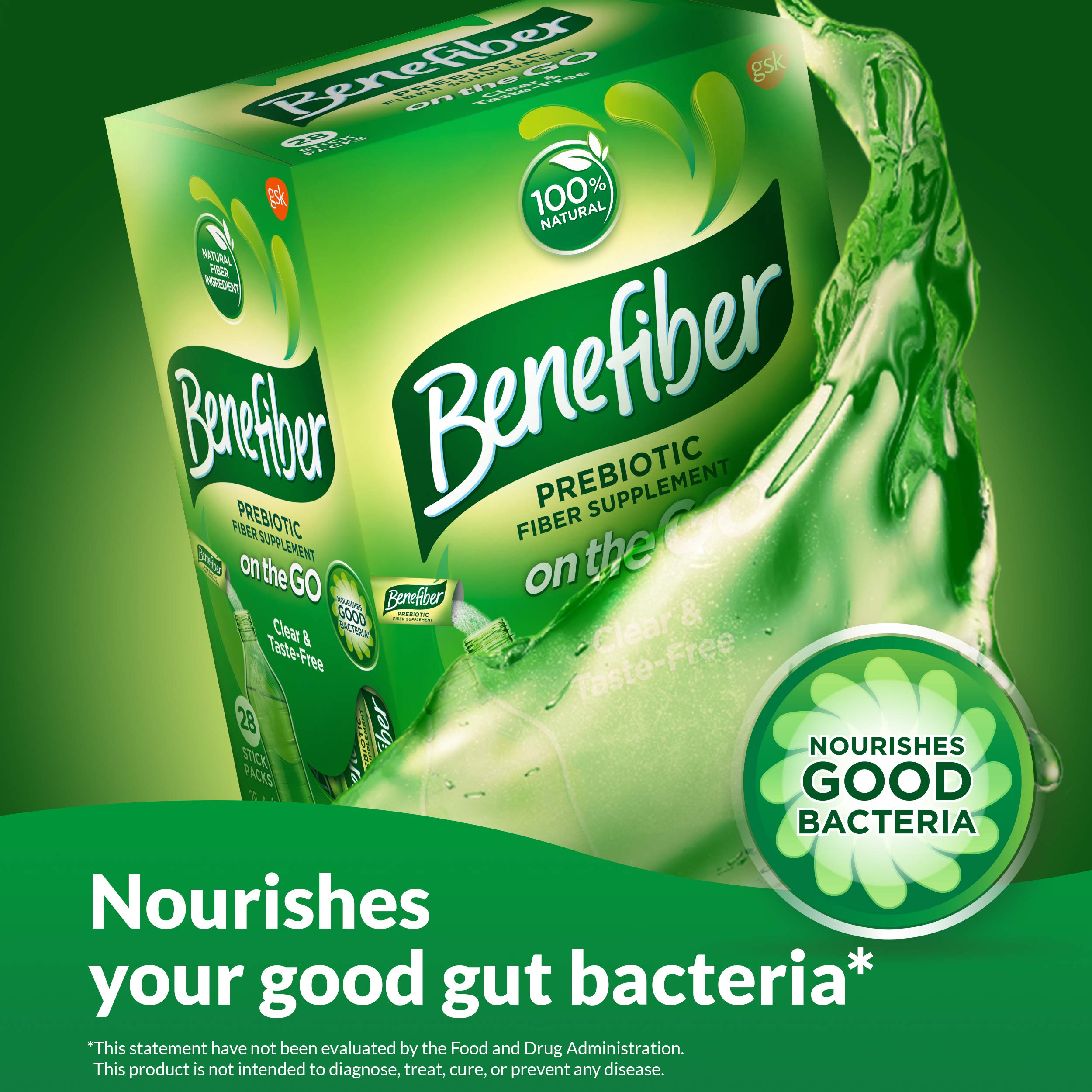 Benefiber Fiber Supplement Powder Stick Packs for Digestive Health, 28