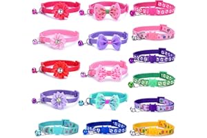 TAMHOO 16 PCS Cute Cat Collars Breakaway with Bell for Boy Cats and Girl Cats Gifts
