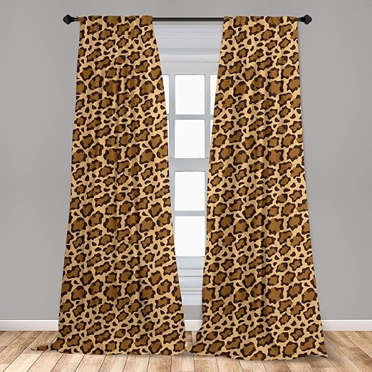 Amazon Com Ambesonne Leopard Print Curtains Rhythmic Altered