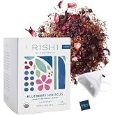 Rishi Tea Blueberry Hibiscus Organic Herbal Tea Bags, Caffeine Free, 15ct | Herbal Tea, Sweet and Tangy with Antioxidants, Enjoy Hot or Iced, Sustainable, 15 Servings