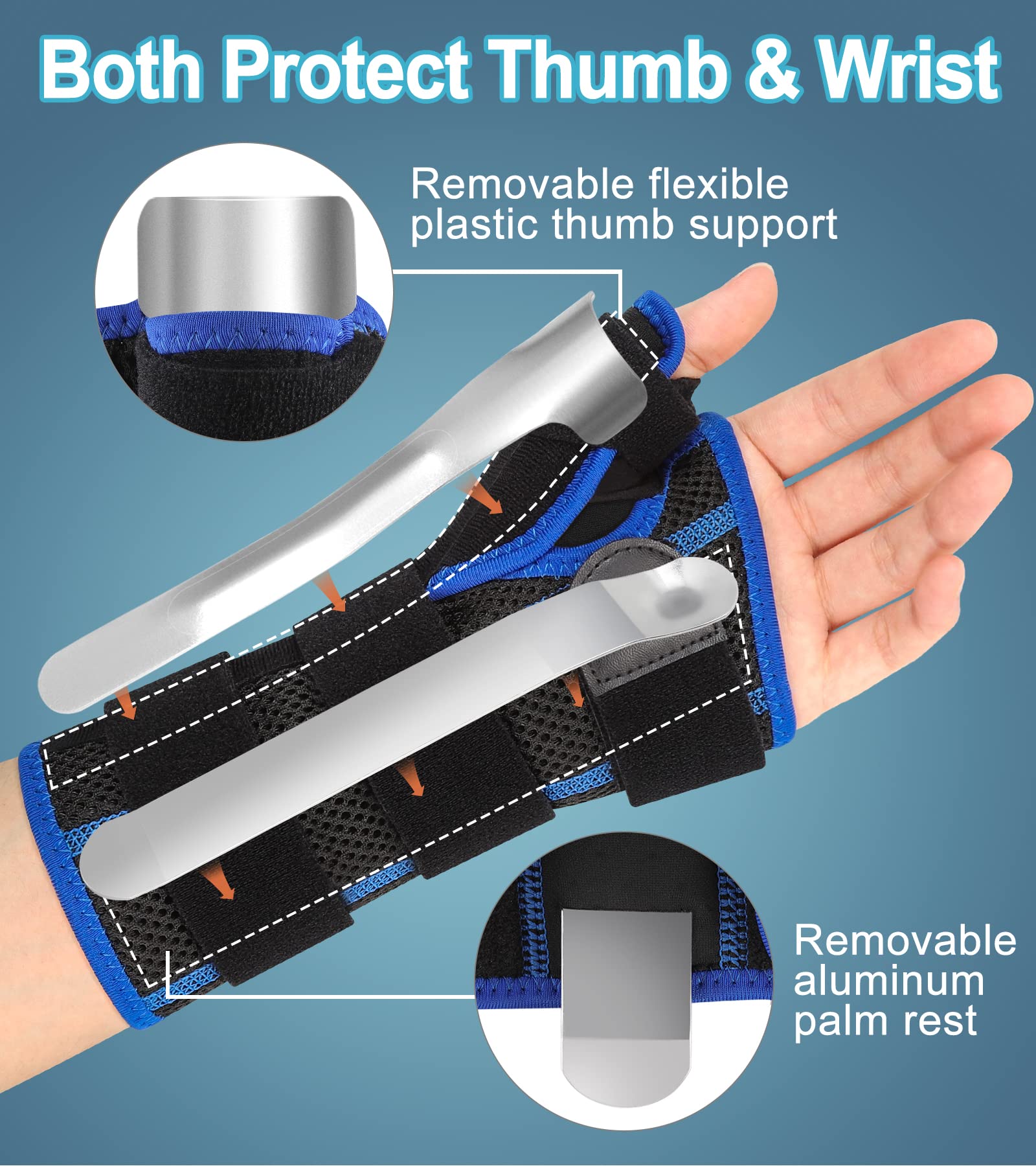 TANDCF Bestlife Universal Wrist Brace For Carpal Tunnel & Pain - Adjustable With Removable Splints, Unisex