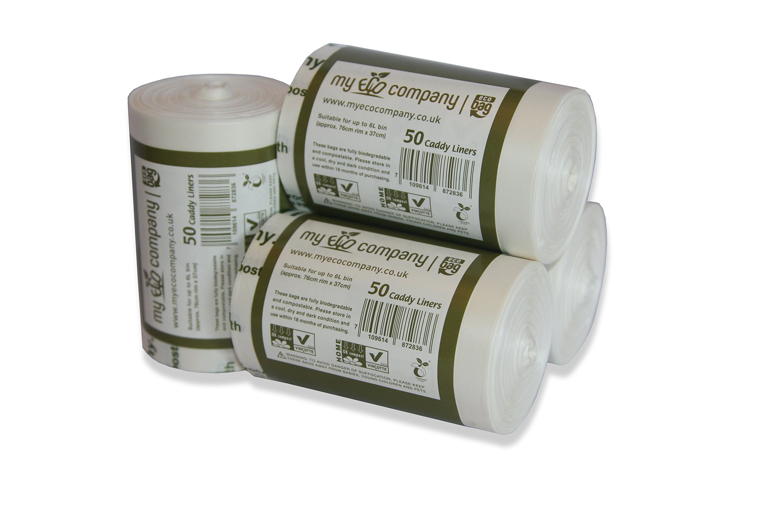 My Eco Company 5L / 6L X 200 Compostable Kitchen Food Waste Compost Bin Bags Caddy Liners (5 Litre / 6 Litre)