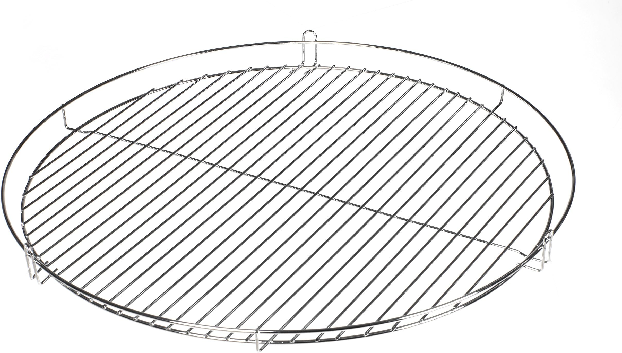 60 cm&nbsp;round, chrome barbecue grill wire rack from Hero24 (R).