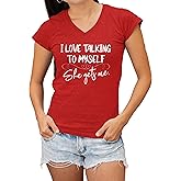 Go All Out I Love Talking to Myself She Gets Me Funny Women V Neck T-Shirt
