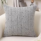 GIKKEARL Textured Boucle Pillow Covers 18x18 Neutral Striped Throw Pillows Soft Modern Farmhouse Pillow Cases, 1pc Decorative Accent Square Couch Cushion Cover for Bed Chair Living Room, Grey