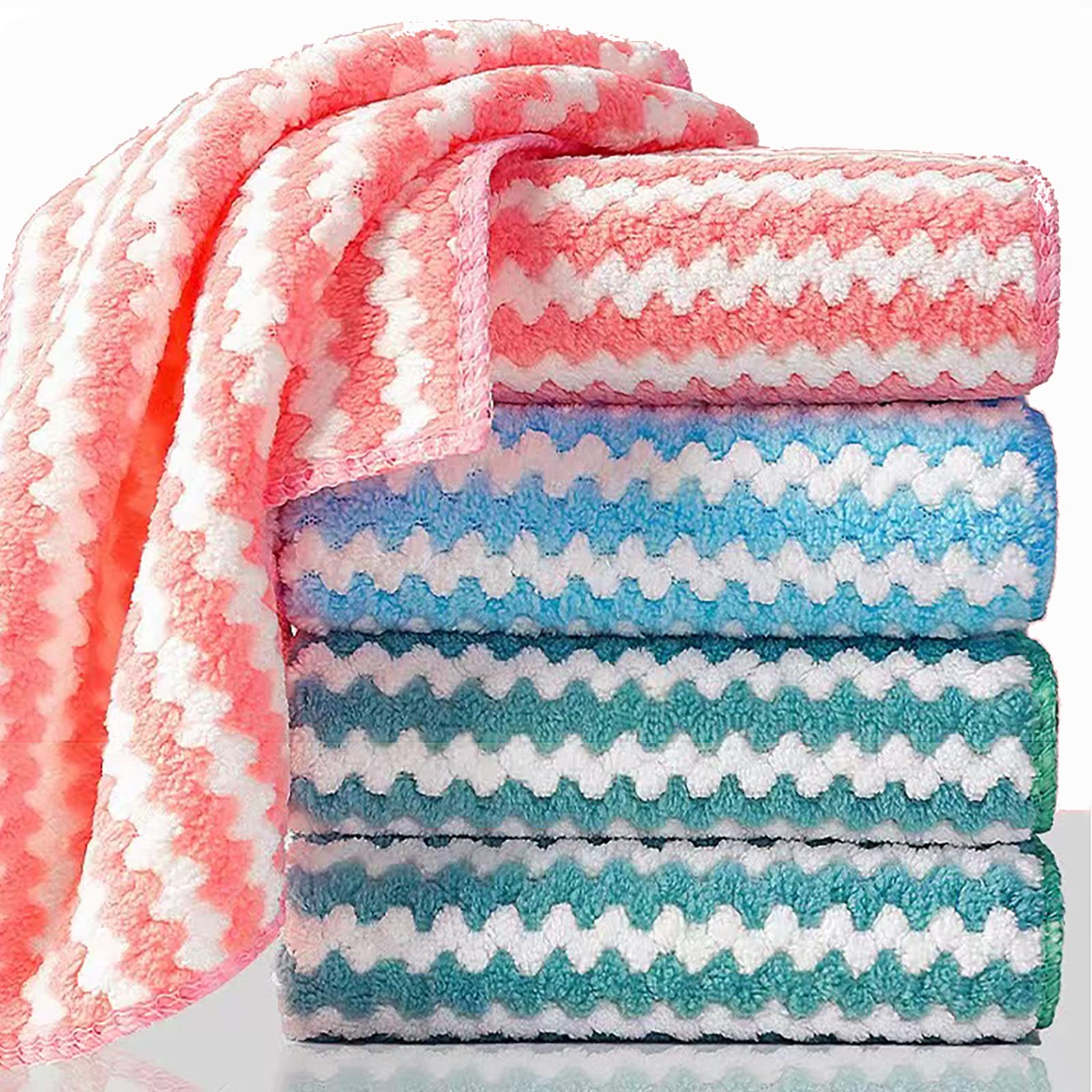 Microfibre Cleaning Rag, 15 Pack Microfiber Cleaning Cloth, Super Absorbent Reusable Cleaning Towels, Multipurpose Coral Fleece Cleaning Cloth for Living Room Car Window Bathroom Kitchen 28×28cm