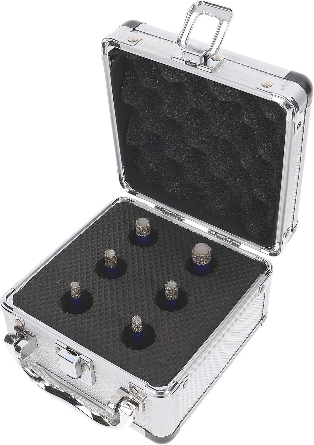 PRODIAMANT Professional diamond drill bit set, 6 pieces (2 x 6 mm, 2 x 8 mm, 10 mm, 12 mm x M14) in aluminium case