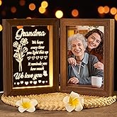 Grandma Gifts Christmas Gifts for Grandma from Granddaughter Grandson Grandkids, LED Night Light with Grandmother Picture Frame 5x7, Personalized Gift for Nana Grandmother Gigi Granny Birthday Gift