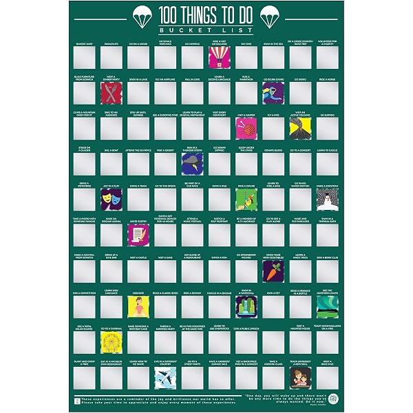 100 Things To Do With Mum Scratch Off Poster - A2 Size Bucket List Activity Gift