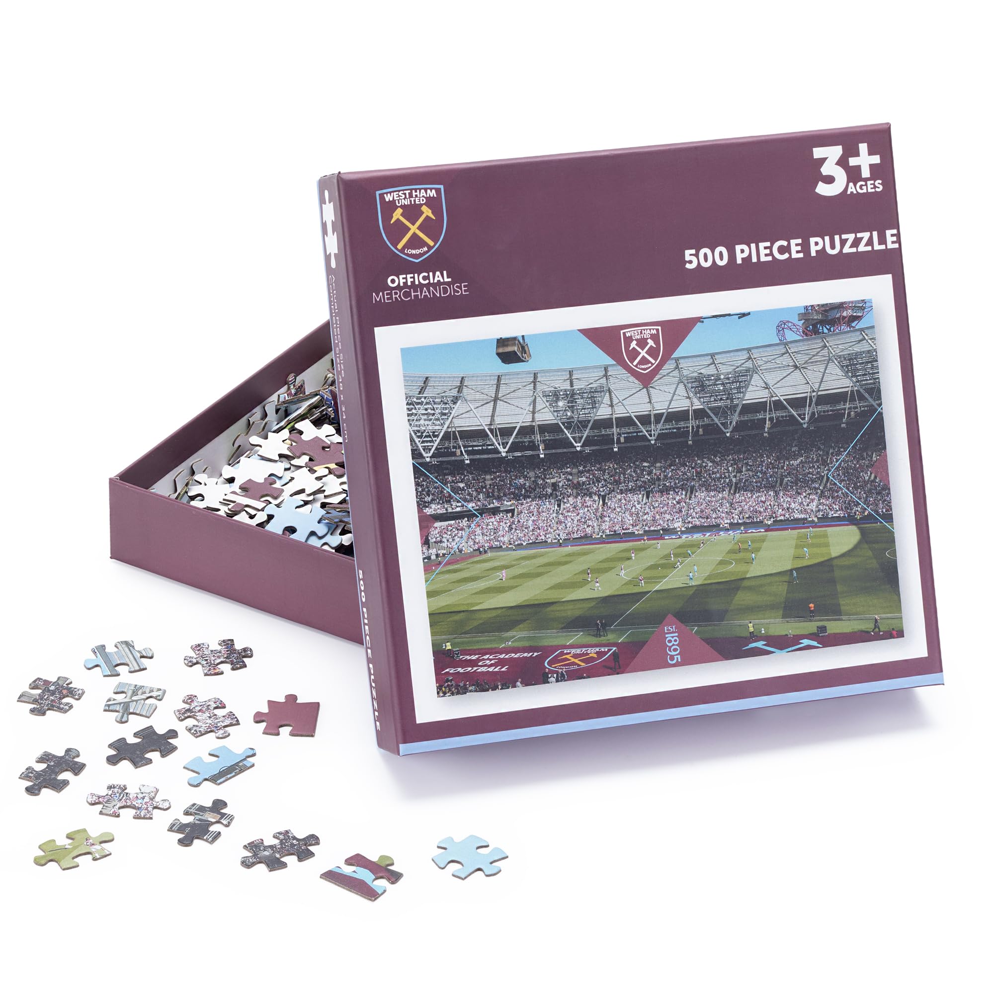 Official Licensed West Ham United 500 Piece Jigsaw Puzzle of London Stadium | Collectable Club Gift for Kids & Hammers