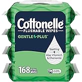 Cottonelle GentlePlus Flushable Wipes, 4 Packs, 42 Wipes per Pack