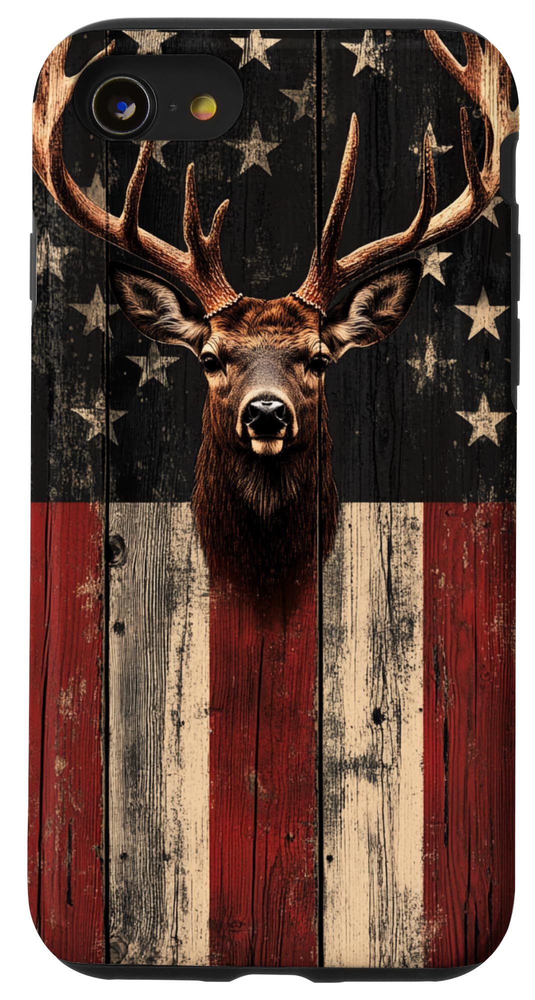iPhone SE (2020) / 7 / 8 Deer Hunting American Flag With Deer Antlers Case