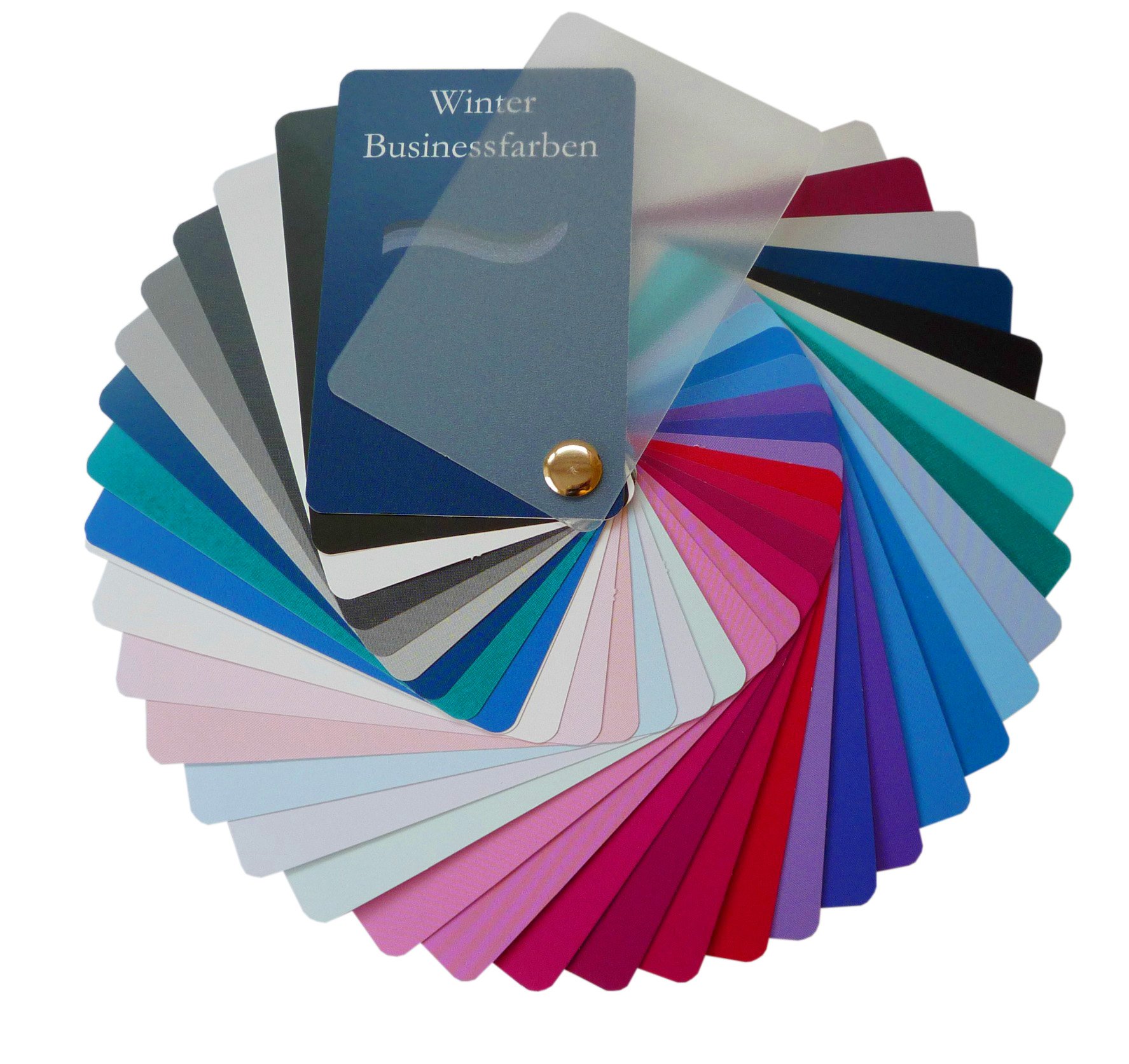 Farbpass Business Winter (Cool Winter) as Fan with 34 Type-Specific Colours for Colour Analysis, Colour Advice