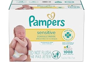 Pampers Baby Wipes Sensitive Perfume Free 12X Pop-Top Packs, 1 Pack (Count of 1008)