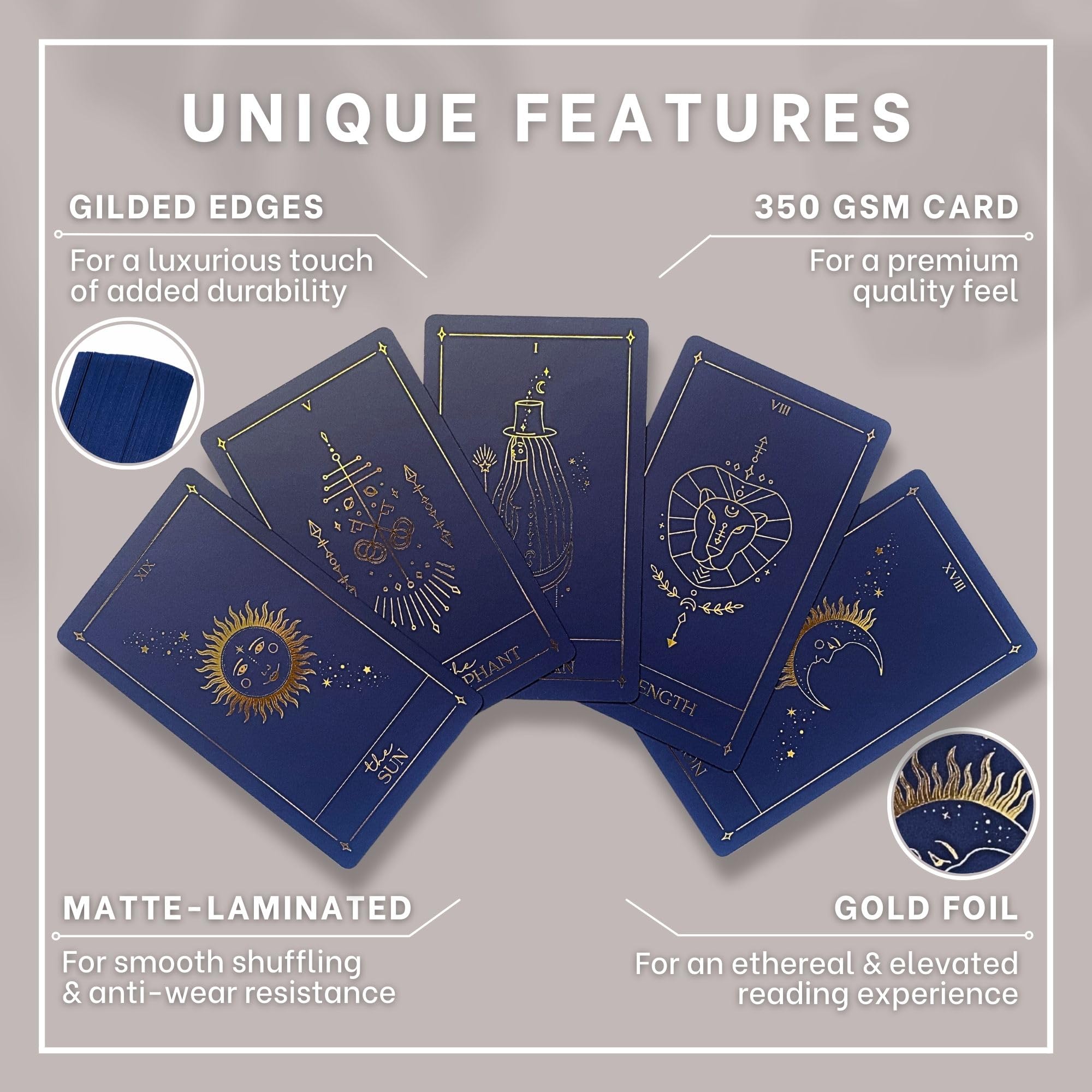 Mua Soleia Original Tarot Cards Deck with Guide Book & Box | 78 Gold ...