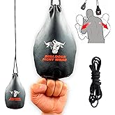 Bull Doza Fight Wear Slip Dodge Reaction Bag - Fist Width - 1kg When Filled - 2 Meter Hanging Rope Included - Boxing Punch Bag MMA - Black - No.1 Defence Bag (Not for Punching)