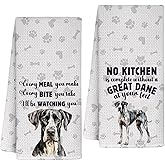 InnoBeta Great Dane Gifts, 2 Pack Kitchen Towel with Dogs, 16x24 in Microfiber Dish Tea Towel, Hand Towel