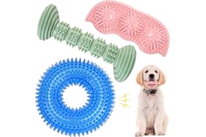 Dog Chew Toys for Puppy Teething, 3Pack 2-8 Months Puppies Teething Toys Soft & Durable Puppy Toys for Cleaning Teeth and Pro
