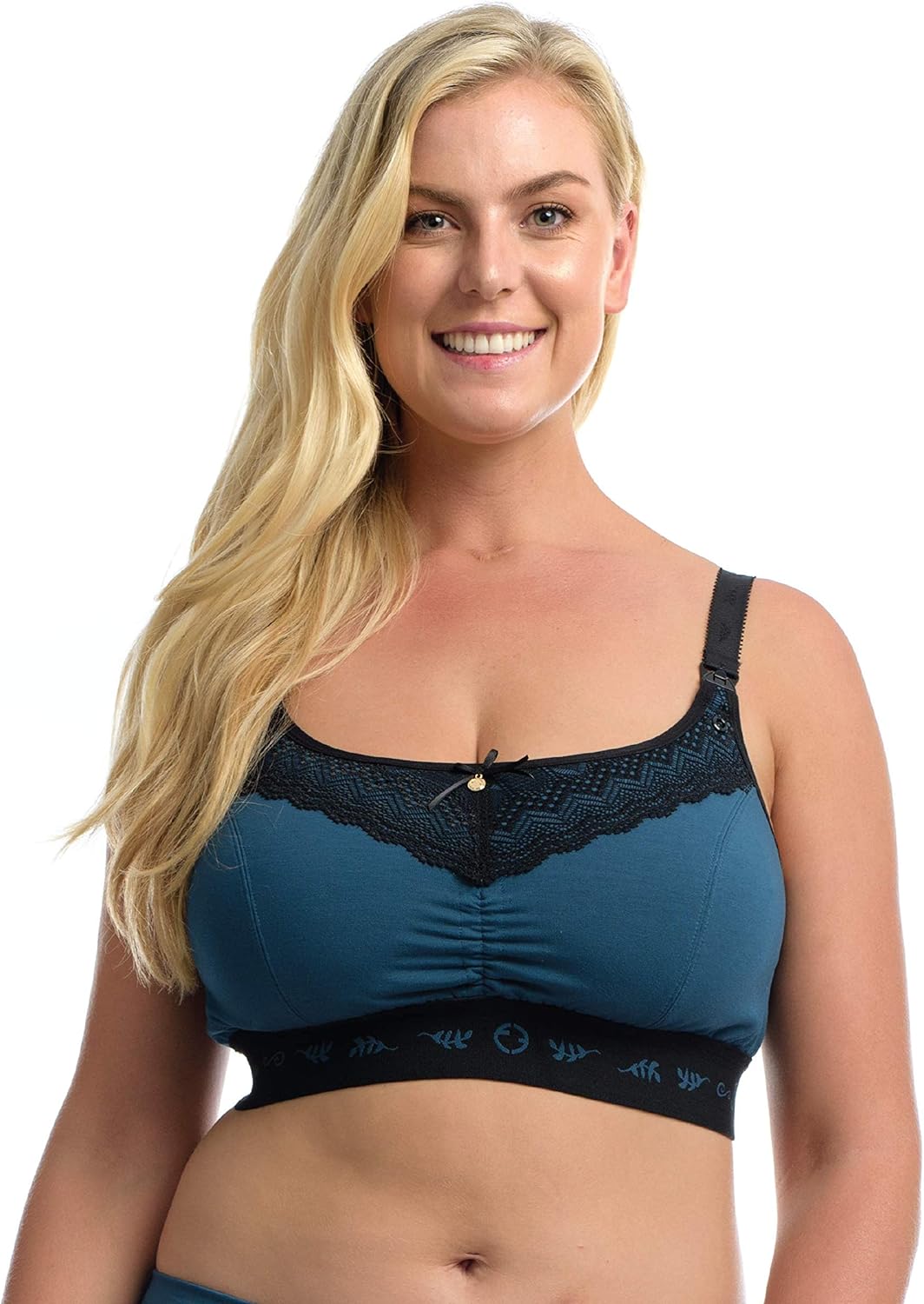 The Nursing Lounge Bra Women's Full Bust Wirefree Comfort Maternity/Breastfeeding Bra. Midnight