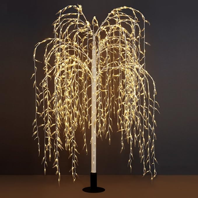 2.3m Weeping Willow Tree with 1200 Warm White LED Lights Amazon.co.uk