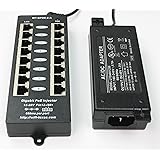 WT-GPOE-8-48v60w Gigabit Passive PoE 8 Port Power over Ethernet Injector for PoE Cameras, IP Phones, Wifi Access Points, Includes 48 Volt Power Supply, 60 watts total