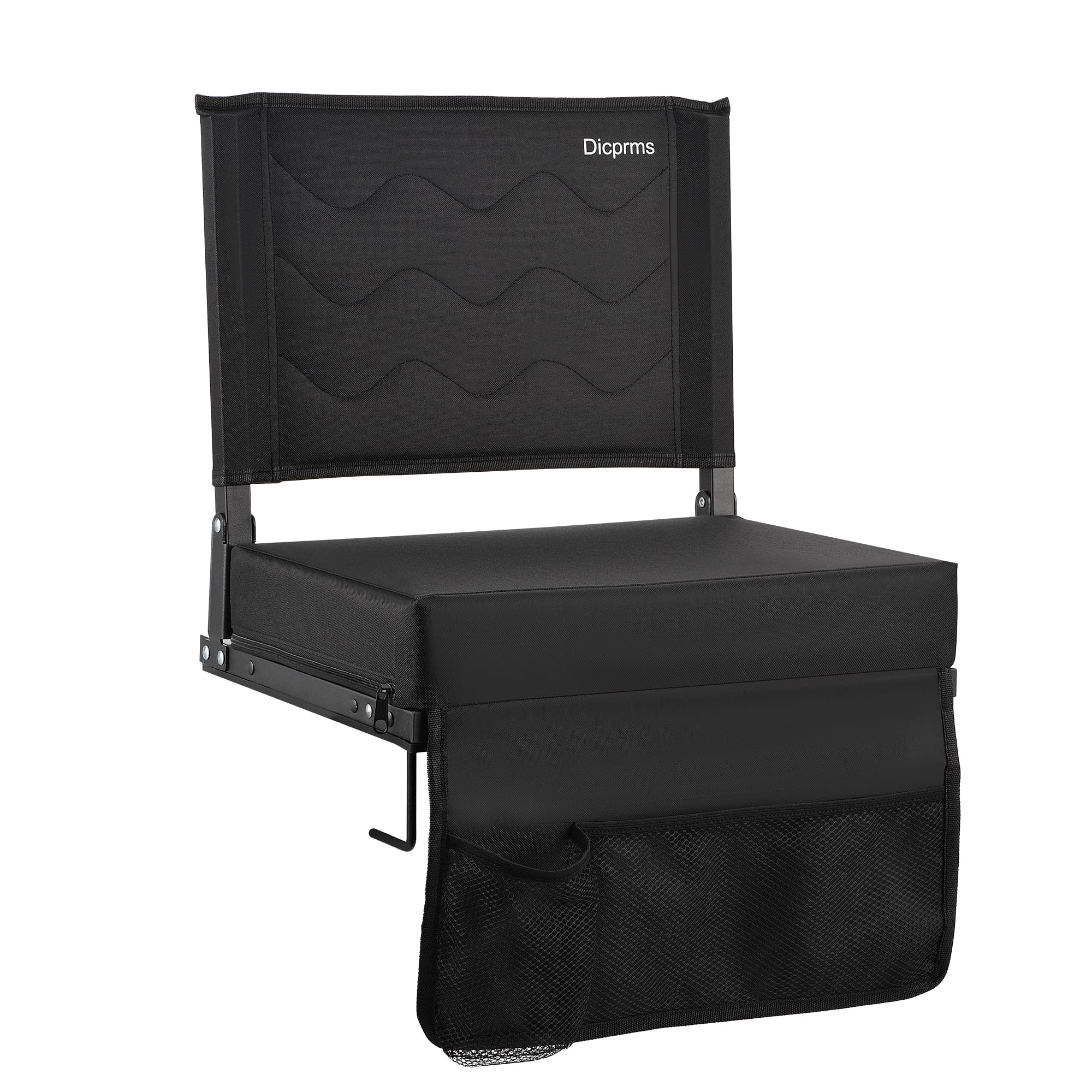 Photo 1 of Dicprms Stadium Seats for Bleachers with Back Support, Bleacher Chairs with Back and Cushion Bleacher Seats Portable Stadium Seats Thick Padded Folding Chair Comfort for Sports Events Black
