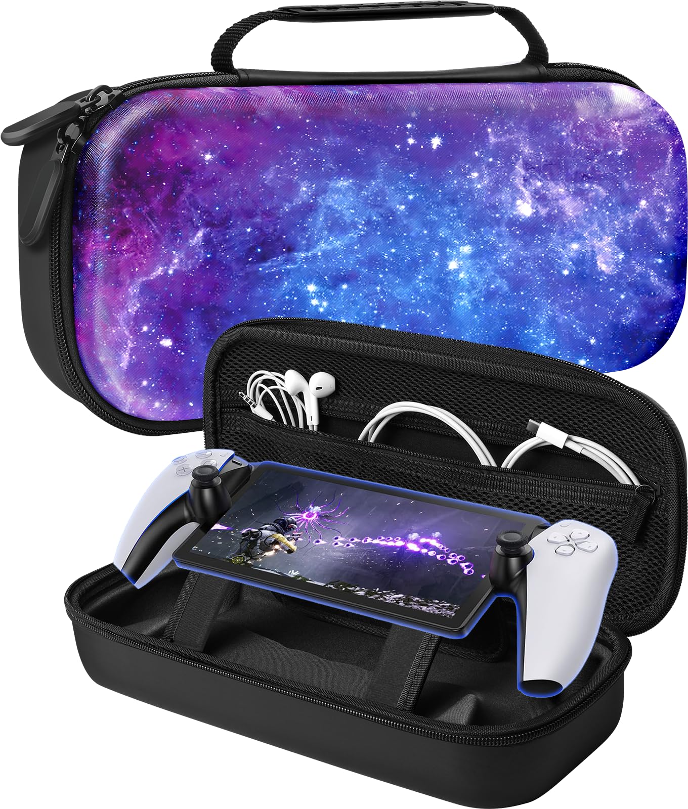 Gurgitat Travel Carrying Case for Playstation Portal Remote Player Carry Cases Protective Hard Shell Cool Men Boys Gamer Game Console Accessories Protector Portable Storage Bag for PS Portal