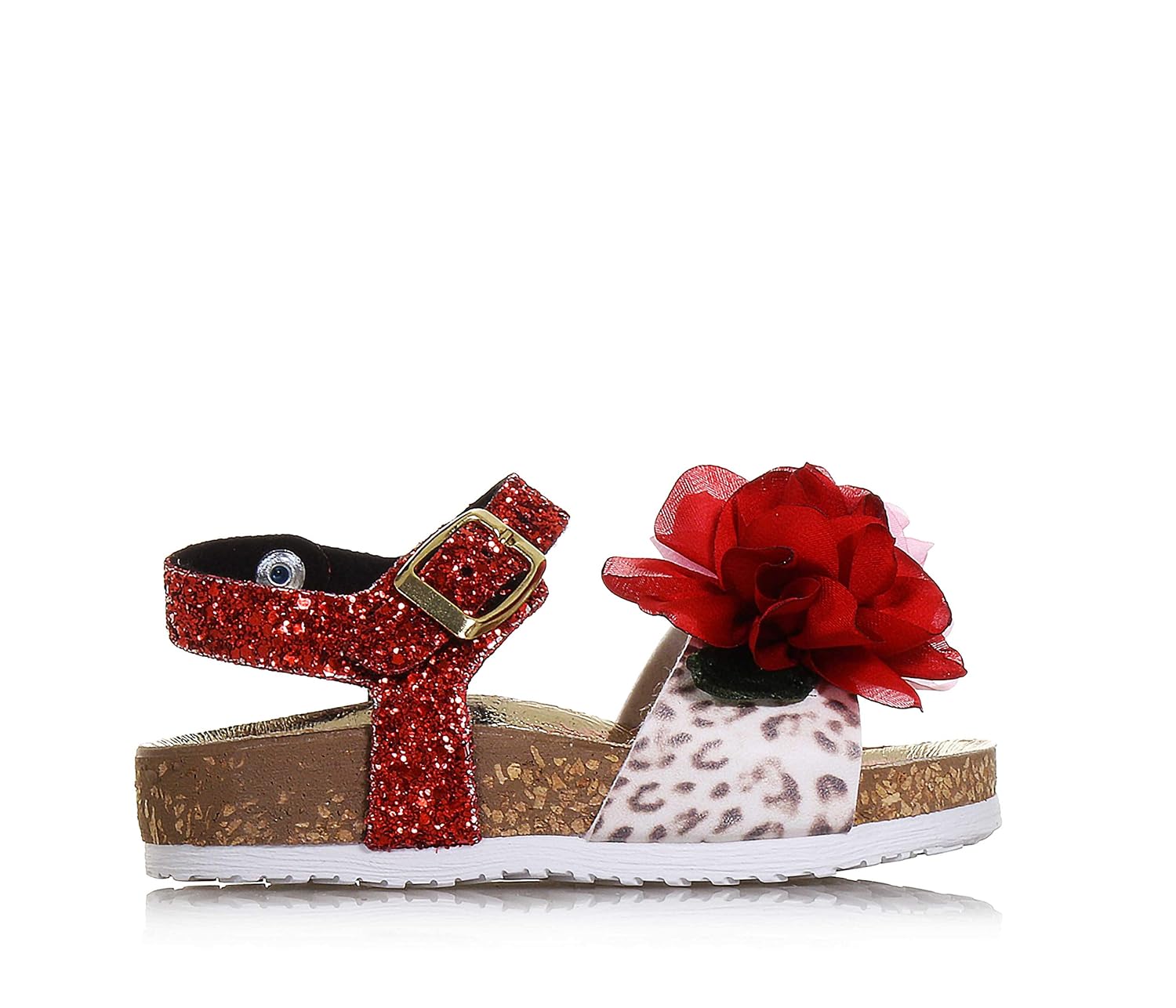 Sandali Sandalo Rosso e Leopardato e Glitter MONNALISA Bambina  urban-earth.co.uk