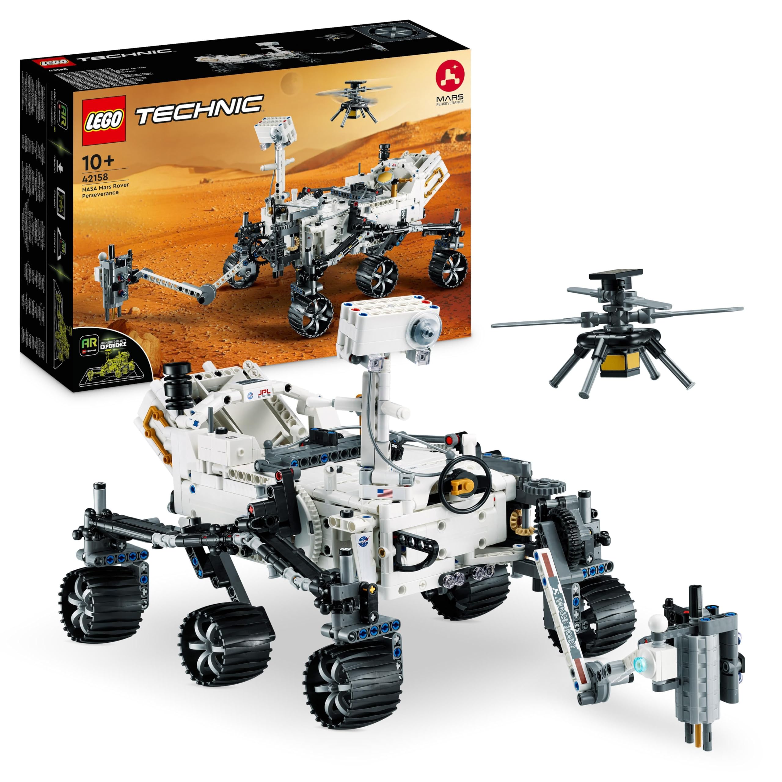 LEGO 42158 Technic NASA Mars Rover Perseverance, Set Spaziale con Esperienza App AR, Idea Regalo di Compleanno per Bambini e Bambine dai 10 Anni in su, Modellino da Costruire di Gioco Scientifico