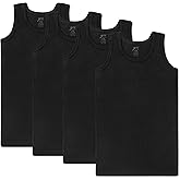 Brix Boys Undershirt Tank Top - Tagless 100% Cotton Super Soft 4 Pack Novelty.