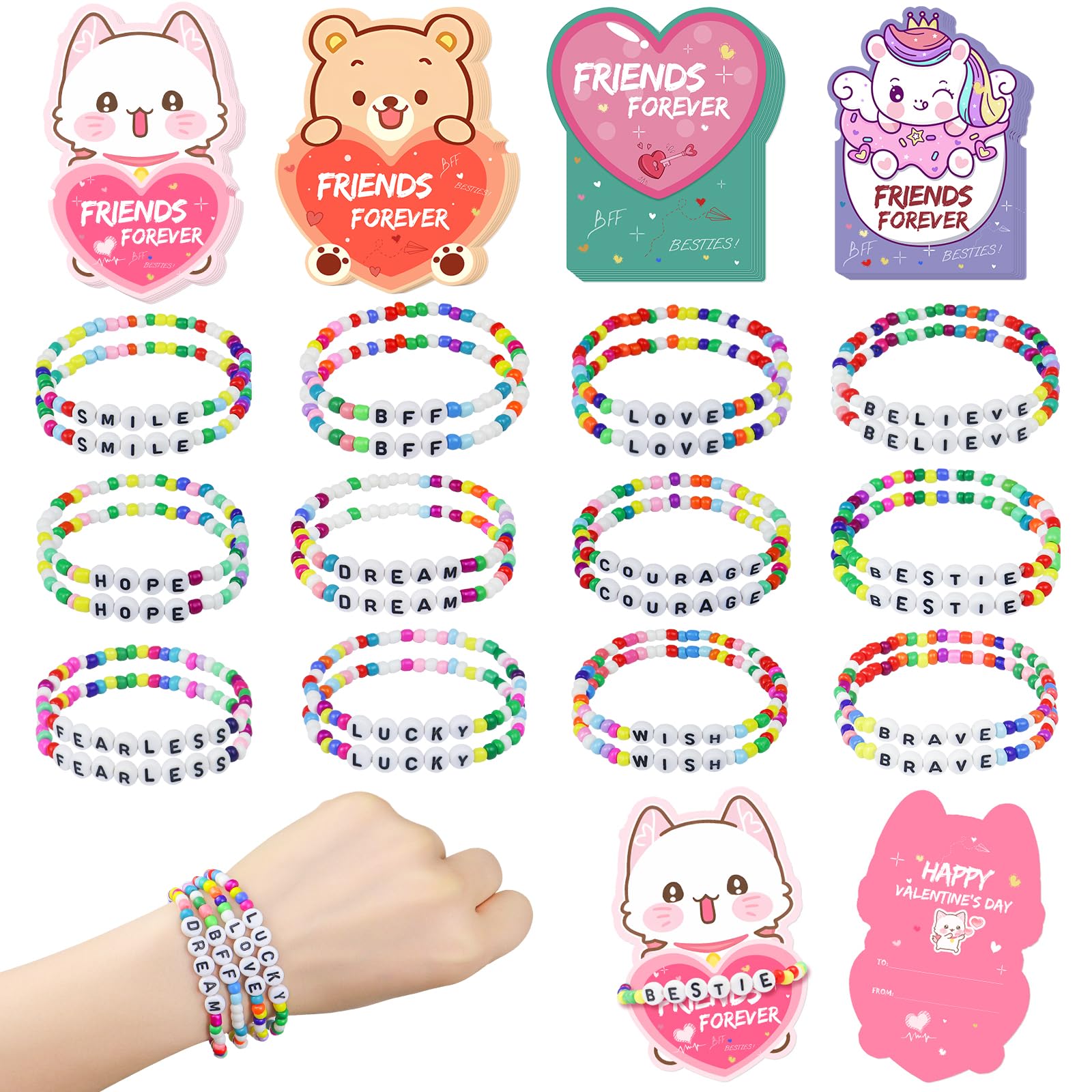 MOVINPE 24-Pack Sports Charm Friendship Bracelets – Valentine’s Day Classroom Exchange Gifts For Kids - View #7