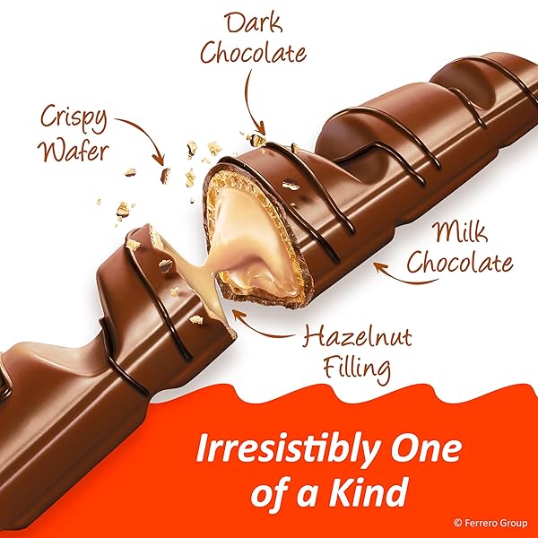 KINDER BUENO, CRISPY CREAMY CHOCOLATE BARS WITH HAZELNUT CREAM, STOCKING STUFFERS, INDIVIDUALLY WRAPPED, 10 – PACK, 3 OZ EACH