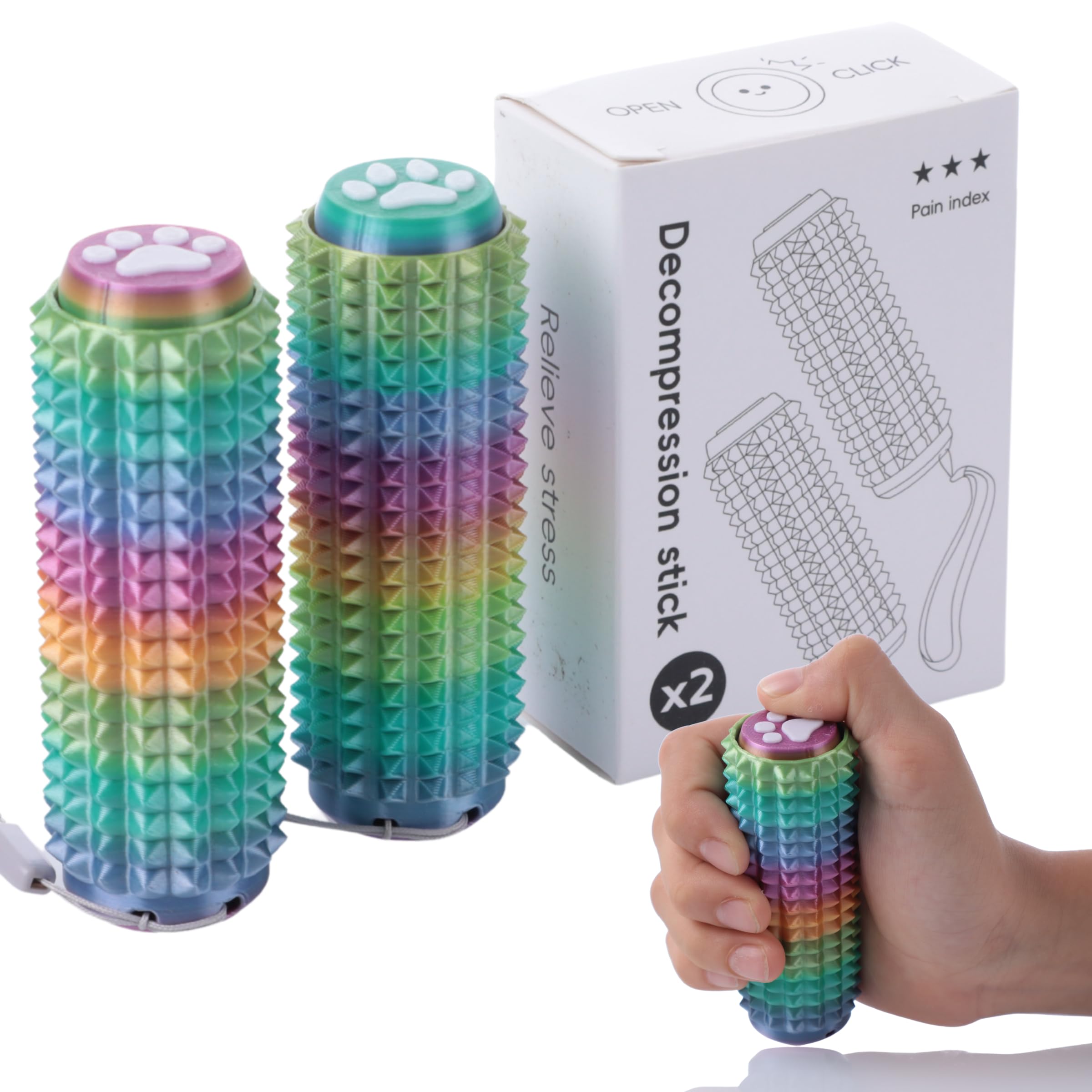 Photo 1 of 2PCS Little Ouchies Fidget with Cat Dog Paw Button, Sensory Pain Stim Fidget Toys for Adults & Teens, Anxiety and Stress Relief Items, Spiky Grippy Stim Tool, Portable ADHD Autism Fidget Clicker