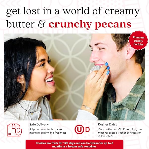 DAVID’S COOKIES GOURMET BUTTER PECAN MELTAWAY SINGLES – GOURMET COOKIE SNACKS WITH CRUNCHY PECANS AND POWDERED SUGAR – PURE CREAMY BUTTER RECIPE – DELICIOUS HEAVENLY FLAVORS FOOD GIFT (6 OZ)