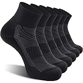 CS CELERSPORT 6 Pack Men's Ankle Socks with Cushion, Sport Athletic Running Socks