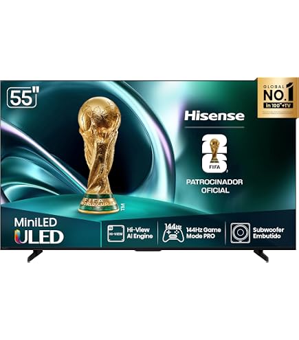Hisense Smart TV Mini LED ULED 4K UHD série U7 de 55 polegadas